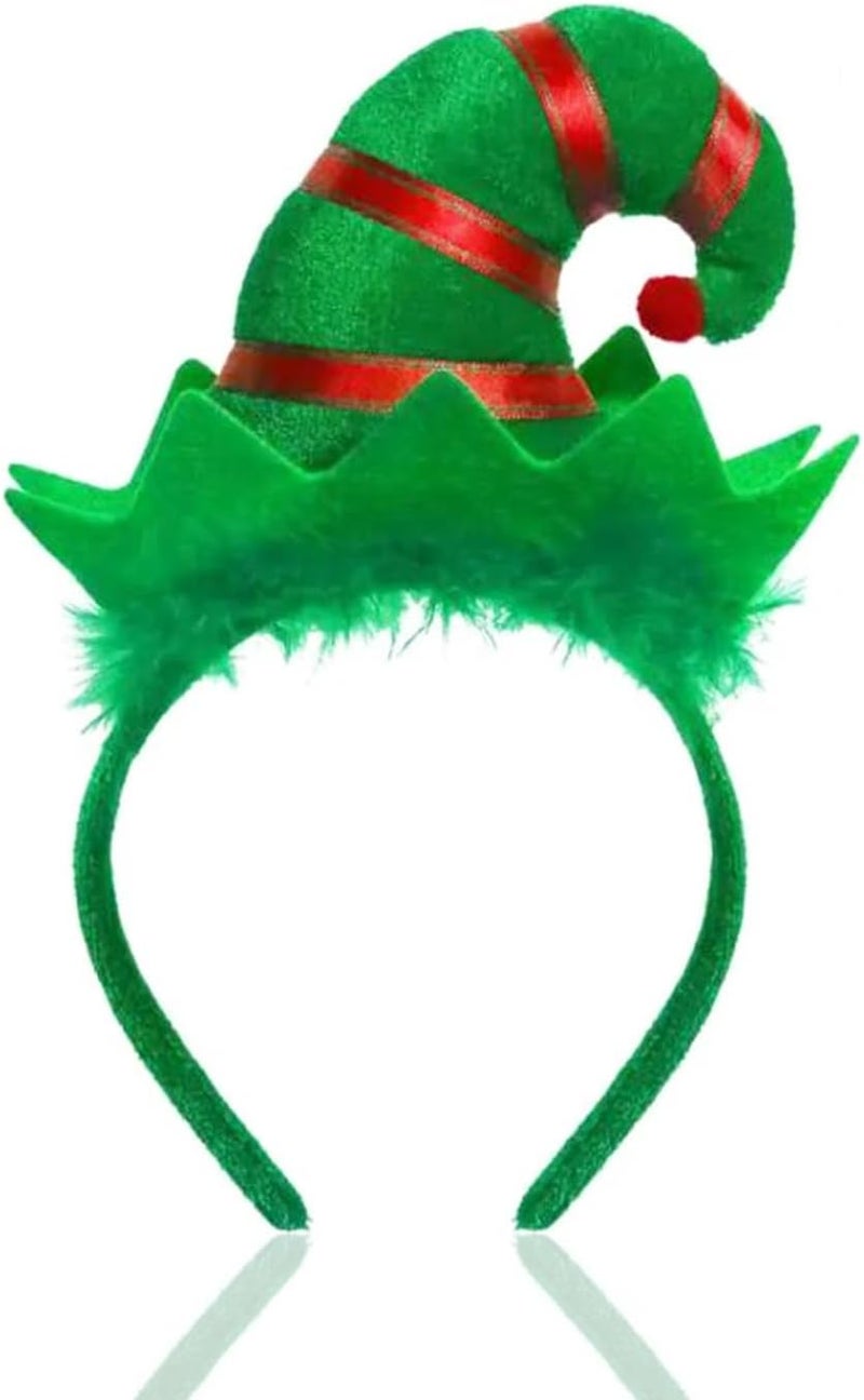 Oarkive Elf Headband and Ears - Green Kids Christmas Headwear - Santa Hat for Toddlers, Kids, Adults, Women - Image 1